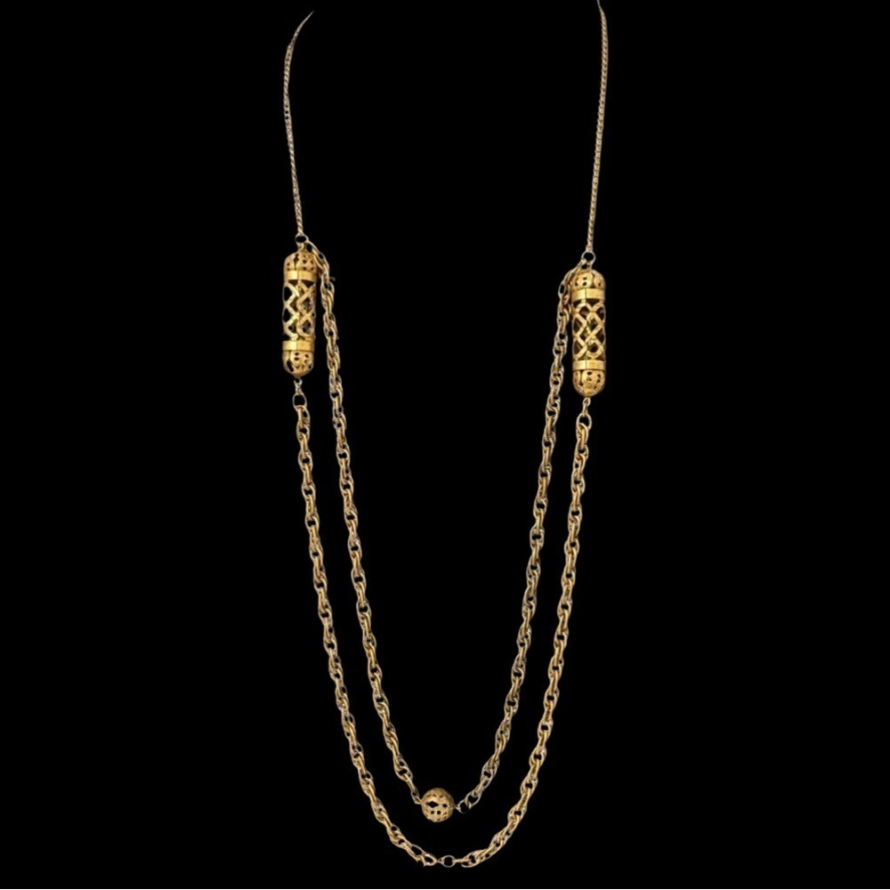 Vintage Bronze double layer MCM necklace